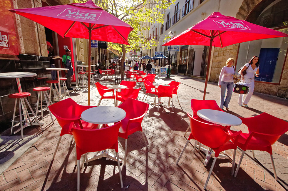 Red parasols blooming